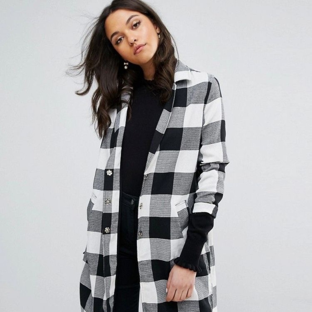 Lost Ink Check Duster Coat- ASOS